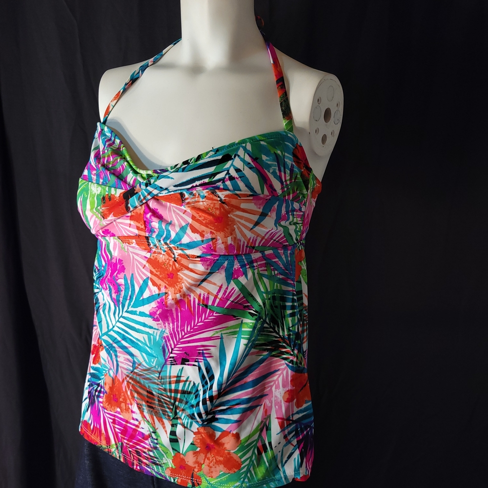 Catalina Colorful Tropical Halter Swim Top